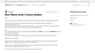 
                            3. User-Name unter C:\users ändern - Microsoft Community