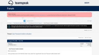 
                            5. User Passwort ändern erlauben - TeamSpeak