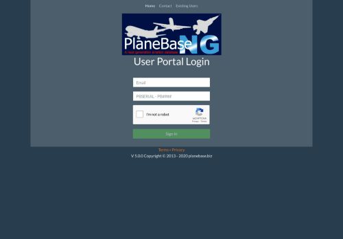
                            6. User Portal Login - PlaneBase