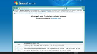 
                            10. User Profile Service failed on logon - Windows 7 Help Forums