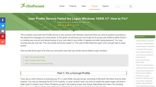 
                            10. User Profile Service Failed the Logon Windows - How to Fix?