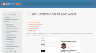 
                            11. User Registration Add-On Login Widget - Gravity Forms Documentation