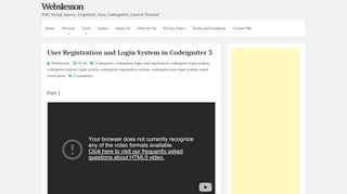 
                            12. User Registration and Login System in Codeigniter 3 | Webslesson