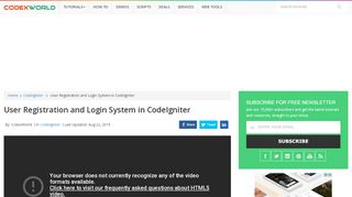 
                            13. User Registration and Login System in CodeIgniter - CodexWorld