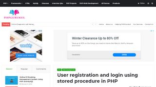 
                            6. User registration and login using stored procedure in PHP - PHPGurukul
