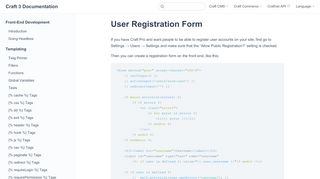 
                            6. User Registration Form | Craft 3 Documentation - Craft CMS ...