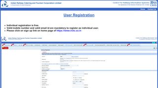 
                            5. User Registration - IRCTC's.