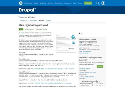 
                            7. User registration password | Drupal.org
