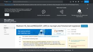 
                            1. user registration - Redirect if $_Server['REQUEST_URI'] is /wp ...