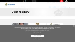 
                            9. User registry | Real Madrid CF