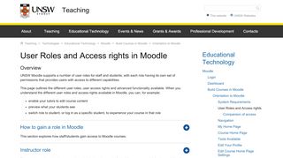 
                            13. User Roles and Access Rights in Moodle | UNSW Teaching Staff ...