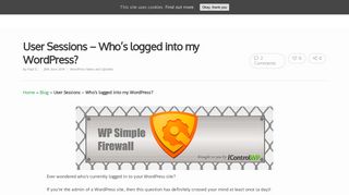 
                            12. User Sessions - Who's logged into my WordPress? - iControlWP