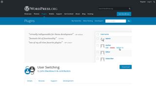 
                            10. User Switching | WordPress.org