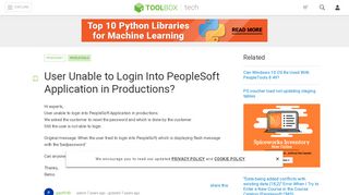 
                            6. User Unable to Login Into PeopleSoft Application in Productions?