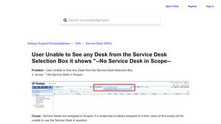 
                            8. User Unable to See any Desk from the Service Desk Selection Box it ...