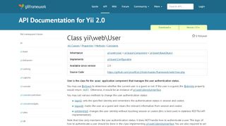 
                            4. User, yii\web\User | API Documentation for Yii 2.0 | Yii PHP Framework