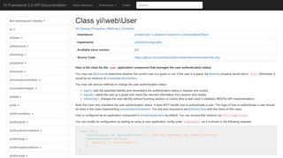 
                            8. User, yii\web\User - Yii Framework 2.0 API Documentation