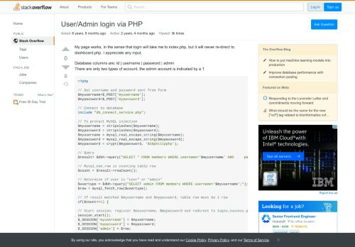 
                            7. User/Admin login via PHP - Stack Overflow