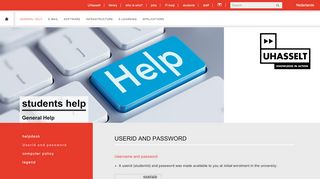 
                            6. Userid and password - UHasselt