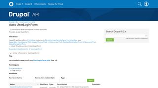 
                            2. UserLoginForm | UserLoginForm.php | Drupal 8.2.x | Drupal API