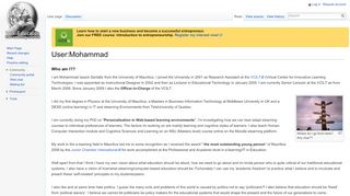 
                            12. User:Mohammad - WikiEducator