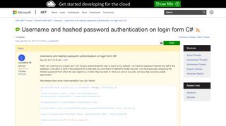 
                            4. Username and hashed password authentication on login form C# | The ...