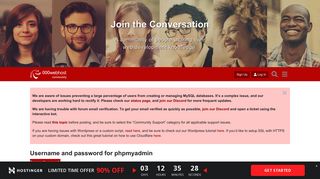 
                            2. Username and password for phpmyadmin - Community support ...