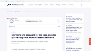 
                            3. username and password for the open exercise system in system ...
