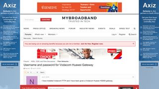 
                            6. Username and password for Vodacom Huawei Gateway | MyBroadband