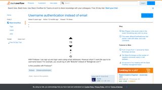 
                            11. Username authentication instead of email - Stack Overflow