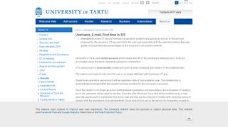 
                            7. Username, E-mail, First time in SIS | University of Tartu
