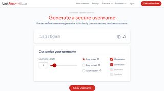 
                            5. Username Generator | LastPass