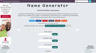 
                            3. Username - Name Generator