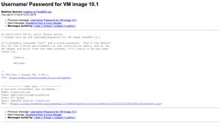 
                            1. Username/ Password for VM image 10.1 - FreeBSD mailing lists