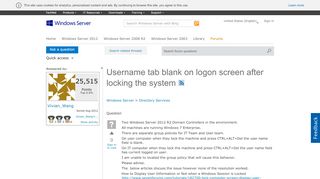 
                            2. Username tab blank on logon screen after locking the system ...
