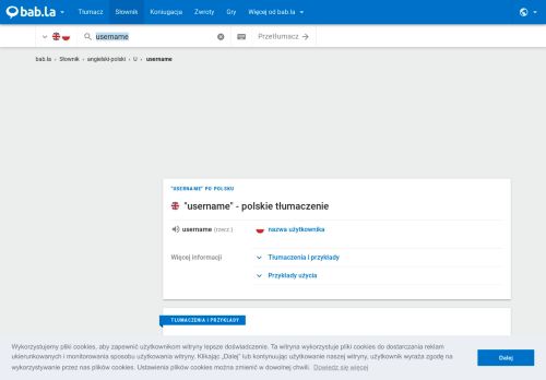 
                            13. username - tłumaczenie na polski - słownik angielsko-polski bab.la