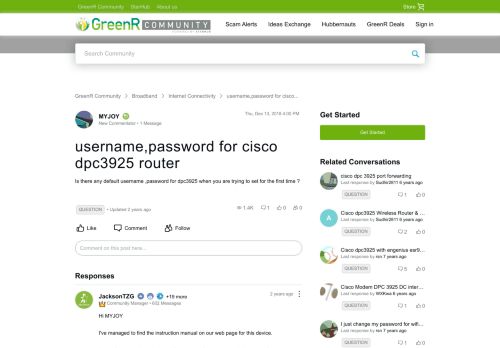 
                            6. username,password for cisco dpc3925 router - StarHub Community ...