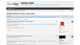 
                            3. username/password for DSM 6.1 Online Demo? - Synology Forum