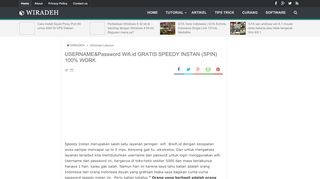 
                            10. USERNAME&Password Wifi.id GRATIS SPEEDY INSTAN (SPIN) 100 ...
