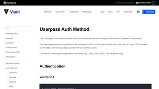 
                            2. Userpass - Auth Methods - Vault by HashiCorp