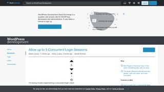 
                            7. users - Allow up to 5 Concurrent Login Sessions - WordPress ...