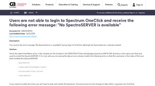 
                            4. Users are not able to login to Spectrum OneClick a - CA Knowledge