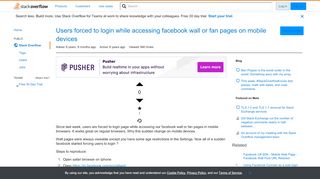 
                            4. Users forced to login while accessing facebook wall or fan pages ...