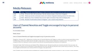 
                            6. Users of Channel NewsAsia and Toggle encouraged to log in to ...