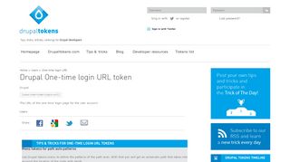 
                            8. Users, One-time login URL token | Drupal Tokens