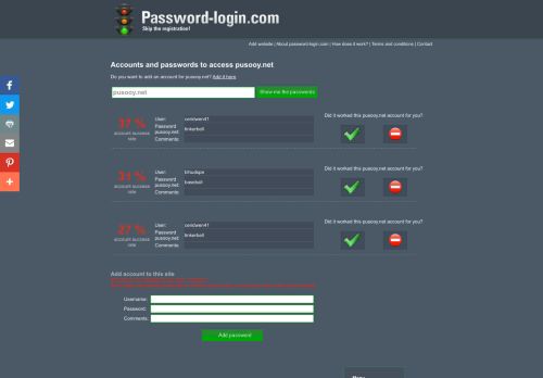 
                            3. Users pusooy.net and passwords pusooy.net. password, free ...