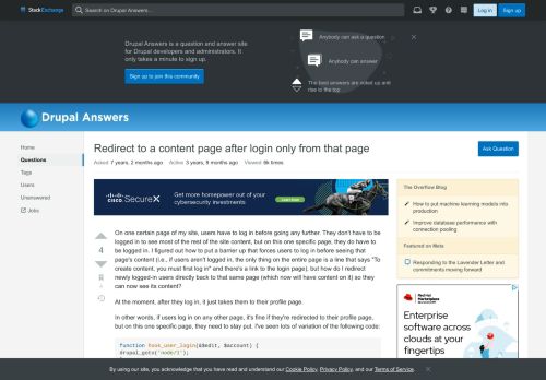 
                            3. users - Redirect to a content page after login only from that page ...