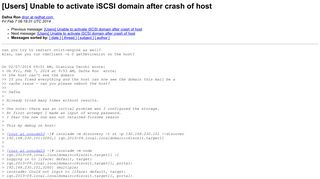 
                            9. [Users] Unable to activate iSCSI domain after crash of host ...