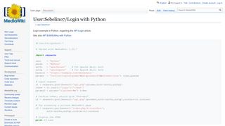 
                            9. User:Sebelino7/Login with Python - MediaWiki