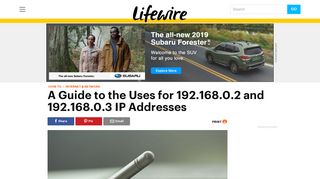 
                            12. Uses of the 192.168.0.2 and 192.168.0.3 IP Addresses - Lifewire